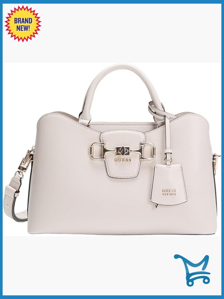 Rectangular Satchel With Adjustable Strap, 3 Compartments, Polyurethane